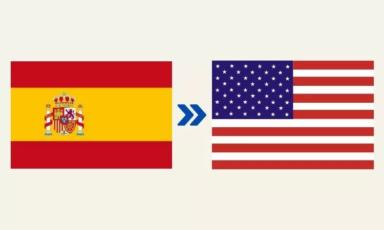 Verzenden van Spanje naar de VS