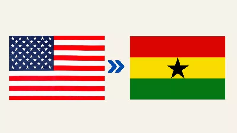 Szállítás az USA-ból Ghánába