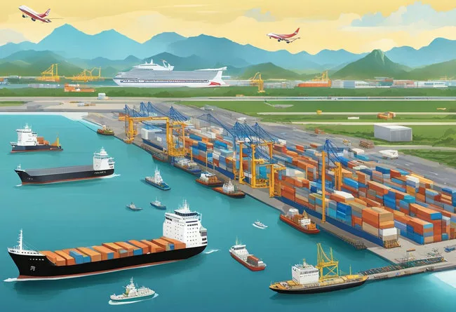 Portos e aeroportos utilizados para o transporte marítimo