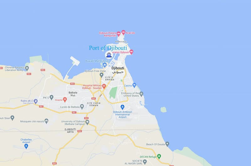 Principales puertos para el transporte marítimo de China a Etiopía